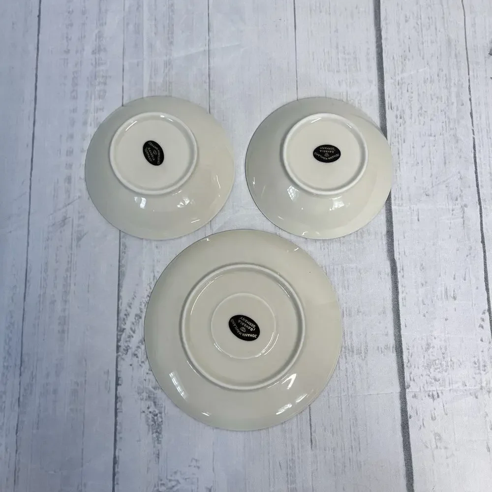 Vintage Johann Haviland Rhineland Pattern Bavaria 3pc Set Saucer & Fruit Bowls
